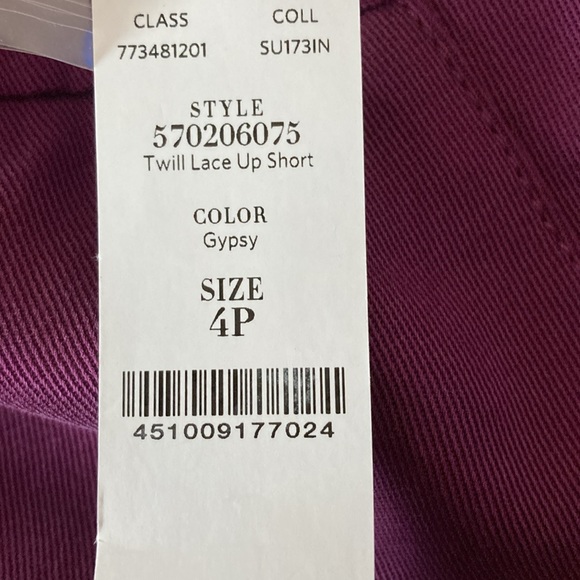 NWT White House Black Market, The 5" Short, Twill Lace Up, Color Gypsy, Size 4P - Picture 11 of 15